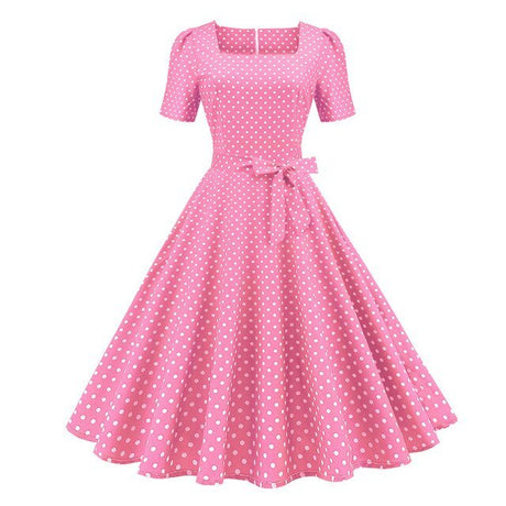 Années 50 Robe Col Carré À Pois Lucille - Ma Penderie Vintage