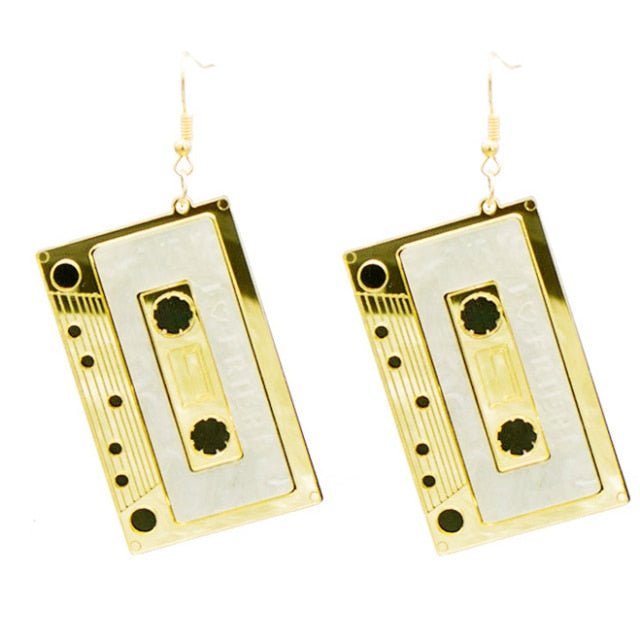 Années 60 Boucles d'oreilles Cassette Musique Rock a Billy - Ma Penderie Vintage