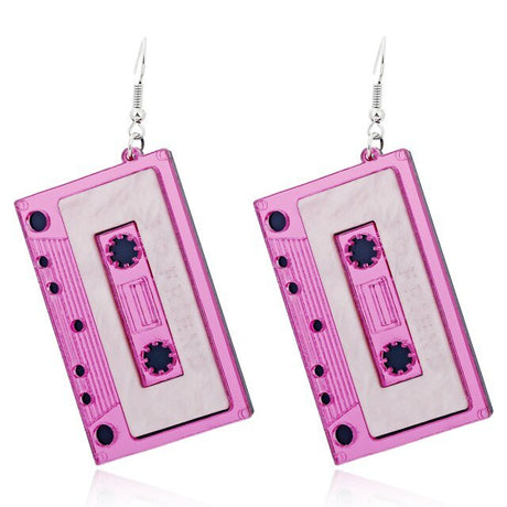 Années 60 Boucles d'oreilles Cassette Musique Rock a Billy - Ma Penderie Vintage