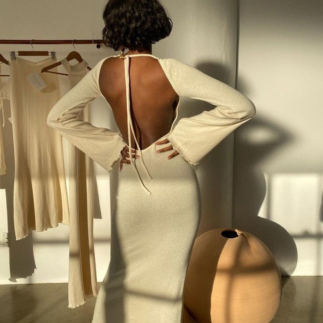 Années 70 Robe Maille Dos Nu St Tropez - Ma Penderie Vintage
