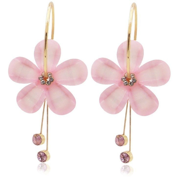 Années 60 Boucles D'oreilles Créoles Fleurs - Ma Penderie Vintage