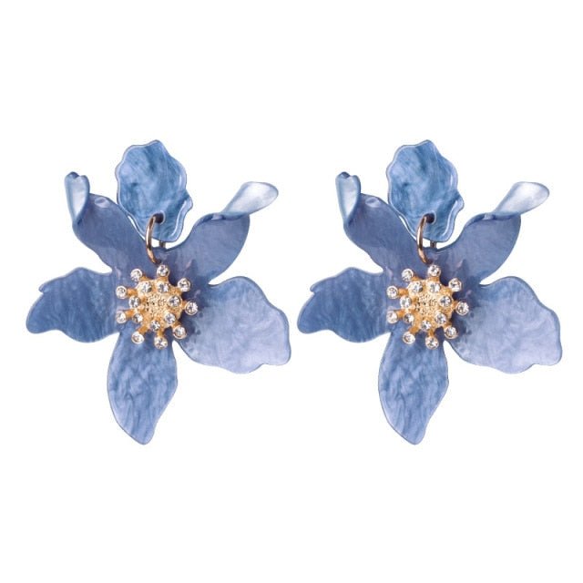 Années 30 Boucles d'Oreilles Fleur Résine Rétro - Ma Penderie Vintage