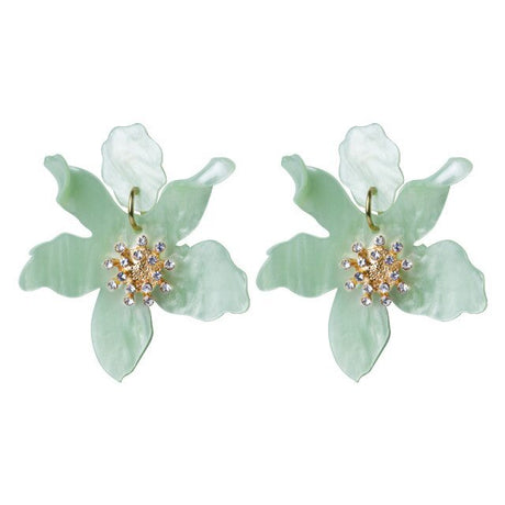 Années 30 Boucles d'Oreilles Fleur Résine Rétro - Ma Penderie Vintage