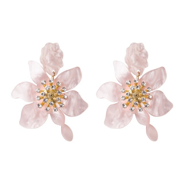 Années 30 Boucles d'Oreilles Fleur Résine Rétro - Ma Penderie Vintage