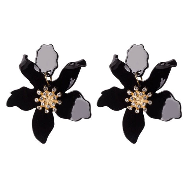 Années 30 Boucles d'Oreilles Fleur Résine Rétro - Ma Penderie Vintage