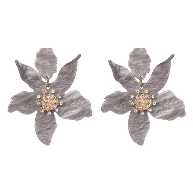Années 30 Boucles d'Oreilles Fleur Résine Rétro - Ma Penderie Vintage