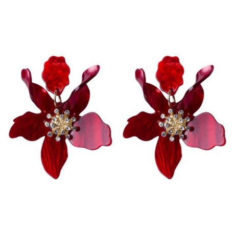 Années 30 Boucles d'Oreilles Fleur Résine Rétro - Ma Penderie Vintage