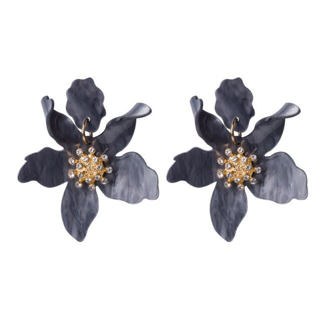 Années 30 Boucles d'Oreilles Fleur Résine Rétro - Ma Penderie Vintage