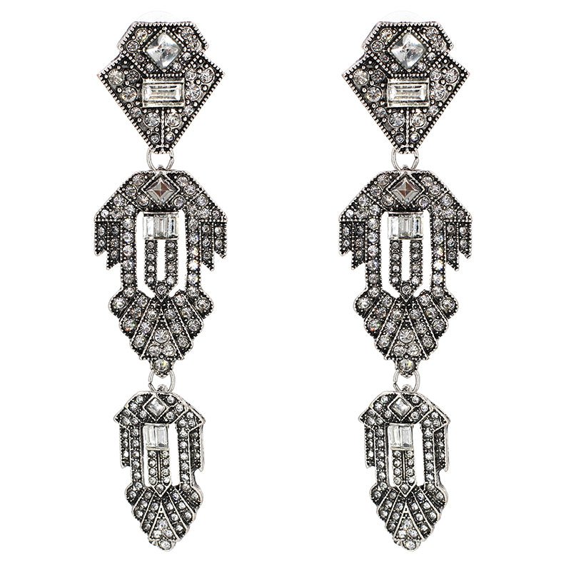 Années 20 Boucles d'Oreilles Soirée Art Déco - Ma Penderie Vintage