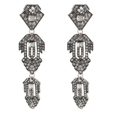 Années 20 Boucles d'Oreilles Soirée Art Déco - Ma Penderie Vintage