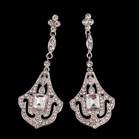 Années 20 Boucles d'Oreilles Pendantes Art Déco - Ma Penderie Vintage