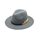 Années 80 Chapeau Vintage Fedora Plume Dorée