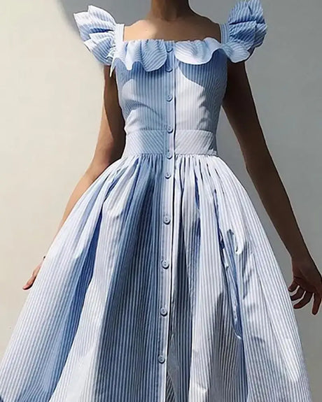 Années 60 Robe d’été À Volants En Popeline - Ma Penderie Vintage