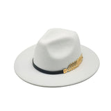 Années 80 Chapeau Vintage Fedora Plume Dorée