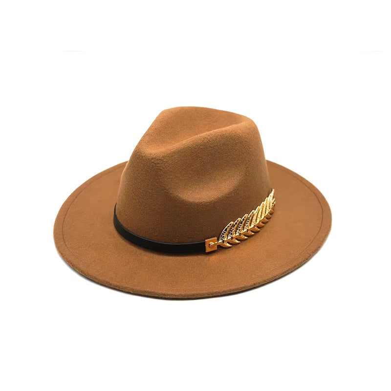 <tc>1980's</tc> Vintage Fedora Hat with Gold Feather