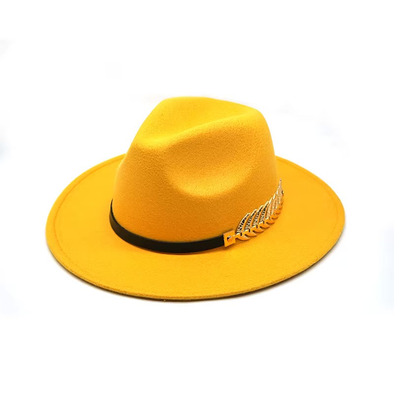 <tc>1980's</tc> Vintage Fedora Hat with Gold Feather