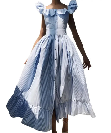 Années 60 Robe d’été À Volants En Popeline - Ma Penderie Vintage