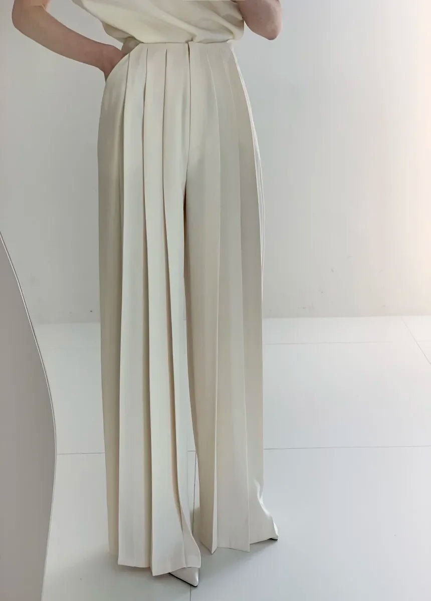 Années 80 Glamour Pantalon Palazzo Plissé - Ma Penderie Vintage