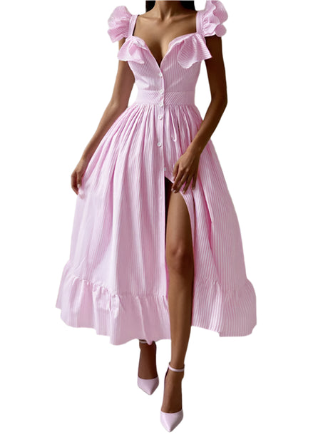 <tc>1960's</tc> Poplin Ruffled Summer Dress