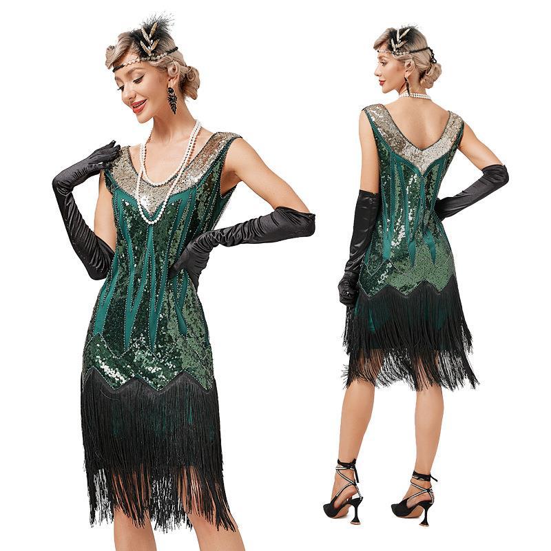 Années 20 Robe De Soirée Gatsby Franges - Ma Penderie Vintage