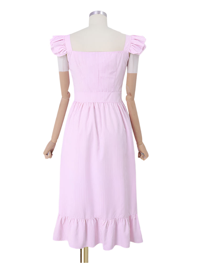 <tc>1960's</tc> Poplin Ruffled Summer Dress