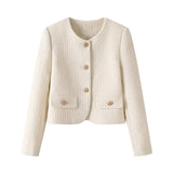 <tc>Años 70</tc> Chaqueta de tweed lisa <tc>L</tc>una parisina