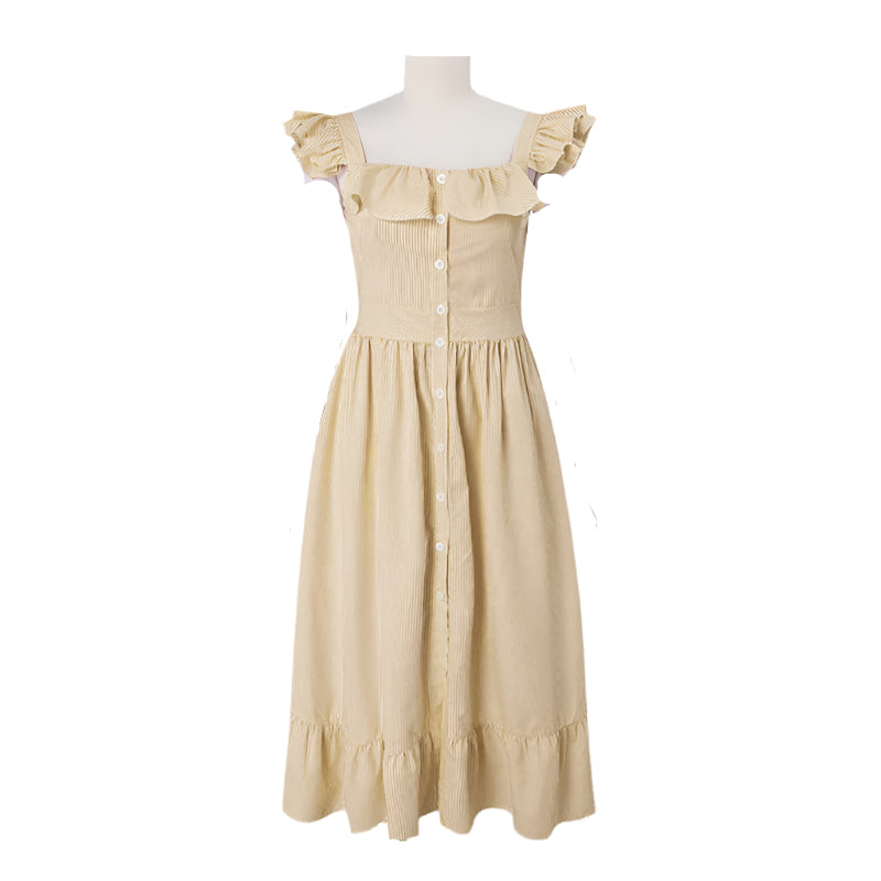 <tc>1960's</tc> Poplin Ruffled Summer Dress