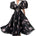 Années 40 Robe Midi Imprimé Fleur Manches Ballon - Ma Penderie Vintage