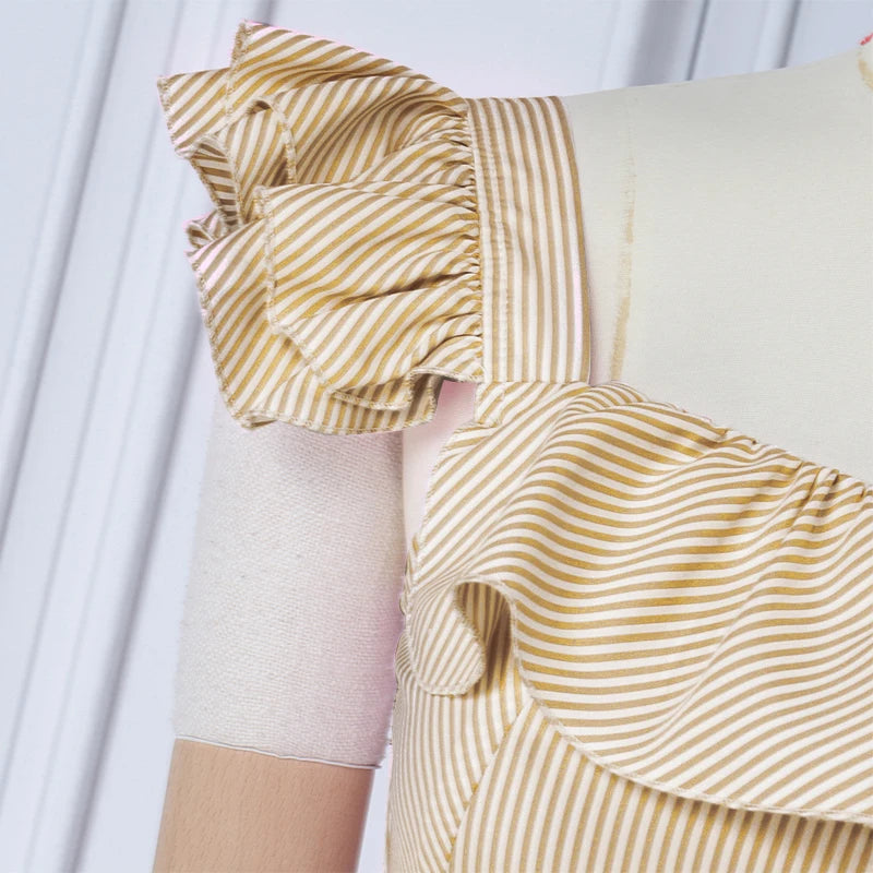 <tc>1960's</tc> Poplin Ruffled Summer Dress