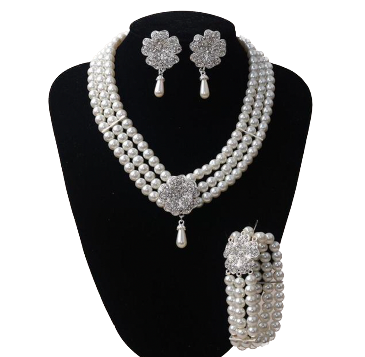 <tc>Años 20</tc> Collar Gatsby de perlas y diamantes de imitación