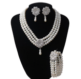 <tc>Años 20</tc> Collar Gatsby de perlas y diamantes de imitación