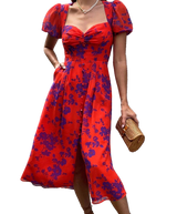 <tc>1960's</tc> Dress <tc>M</tc>i <tc>L</tc>ongue Provençal Print