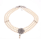 <tc>Años 20</tc> Collar Gatsby de perlas y diamantes de imitación