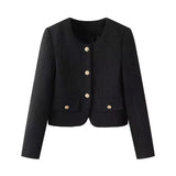 <tc>Años 70</tc> Chaqueta de tweed lisa <tc>L</tc>una parisina