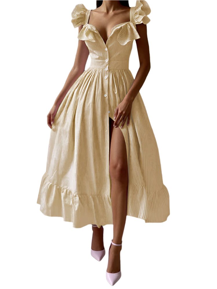 <tc>1960's</tc> Poplin Ruffled Summer Dress