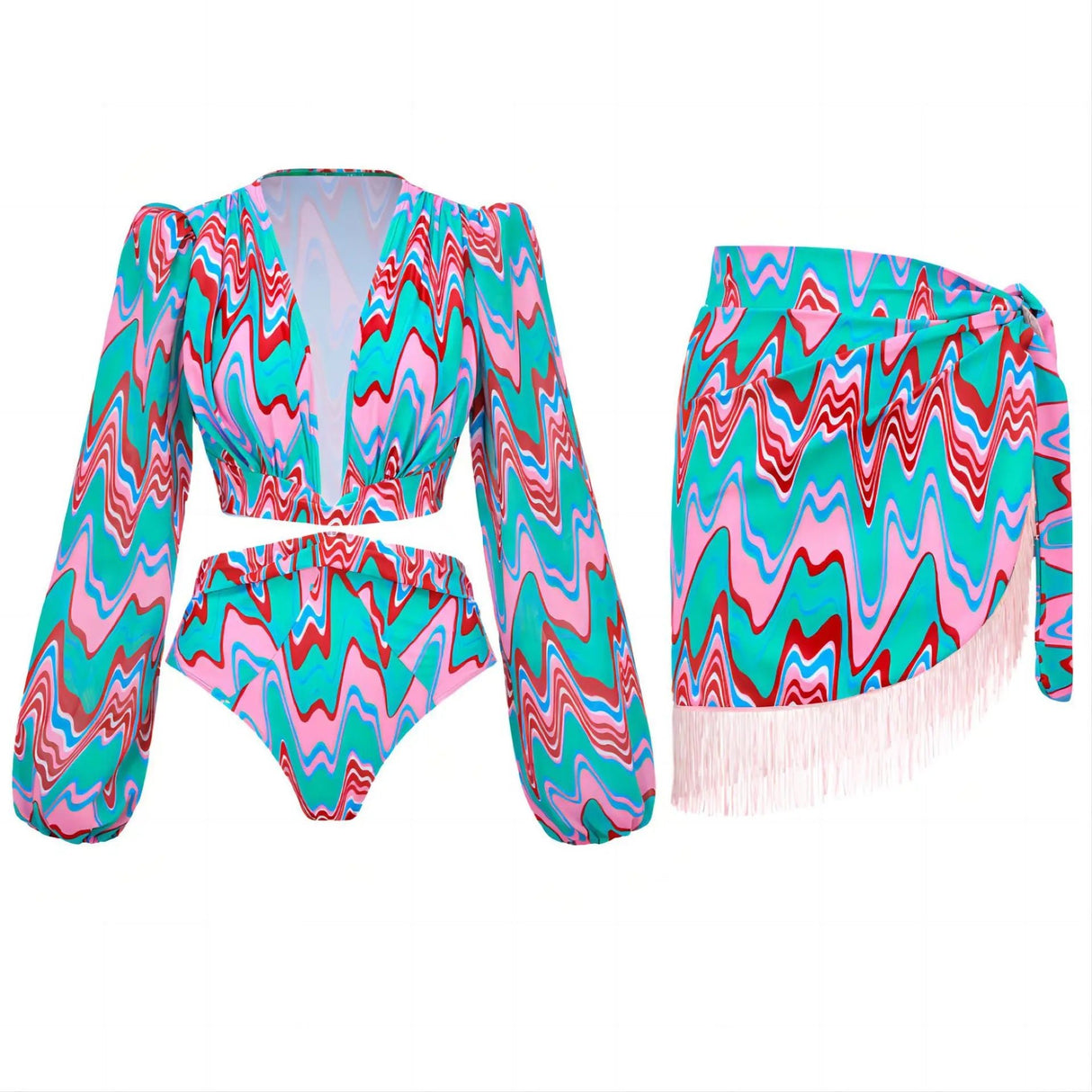 Année 70 Maillot De Bain Imprimé Funky Soul - Ma Penderie Vintage