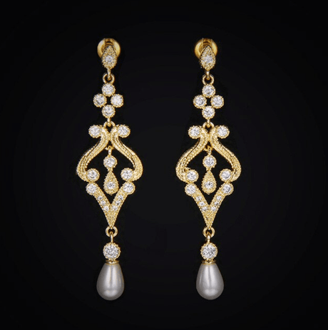 Années 20 Boucles d'oreilles Perle Art Nouveau - Ma Penderie Vintage