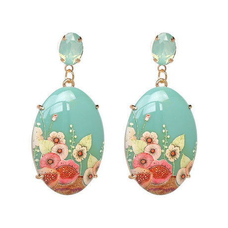 Années 40 Boucles d'oreilles Fleur Orientale - Ma Penderie Vintage