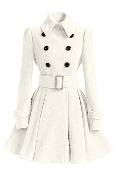 Années 60 Manteau Évasé Rétro Double Boutonnage - Ma Penderie Vintage