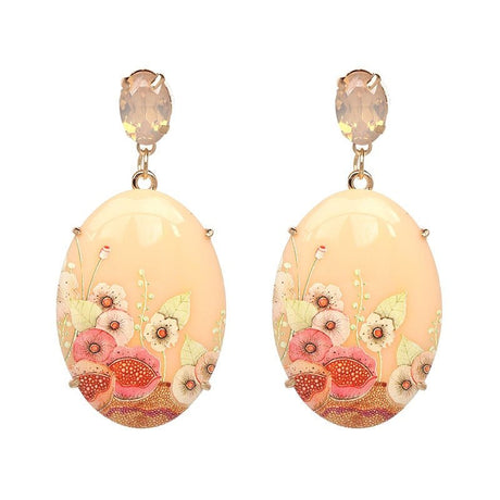 Années 40 Boucles d'oreilles Fleur Orientale - Ma Penderie Vintage