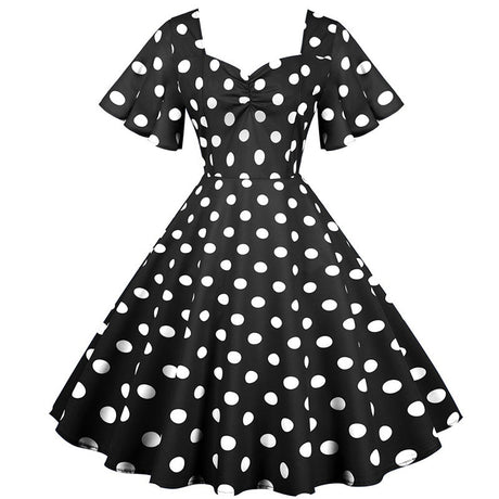 Années 50 Robe Évasée À Pois Rock a Billy - Ma Penderie Vintage