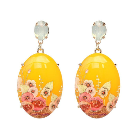 Années 40 Boucles d'oreilles Fleur Orientale - Ma Penderie Vintage