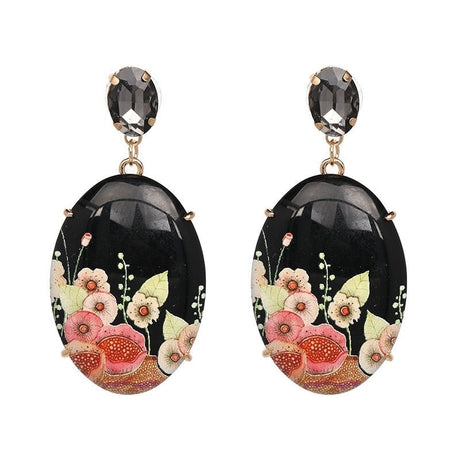 Années 40 Boucles d'oreilles Fleur Orientale - Ma Penderie Vintage