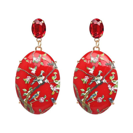 Années 40 Boucles d'oreilles Fleur Orientale - Ma Penderie Vintage