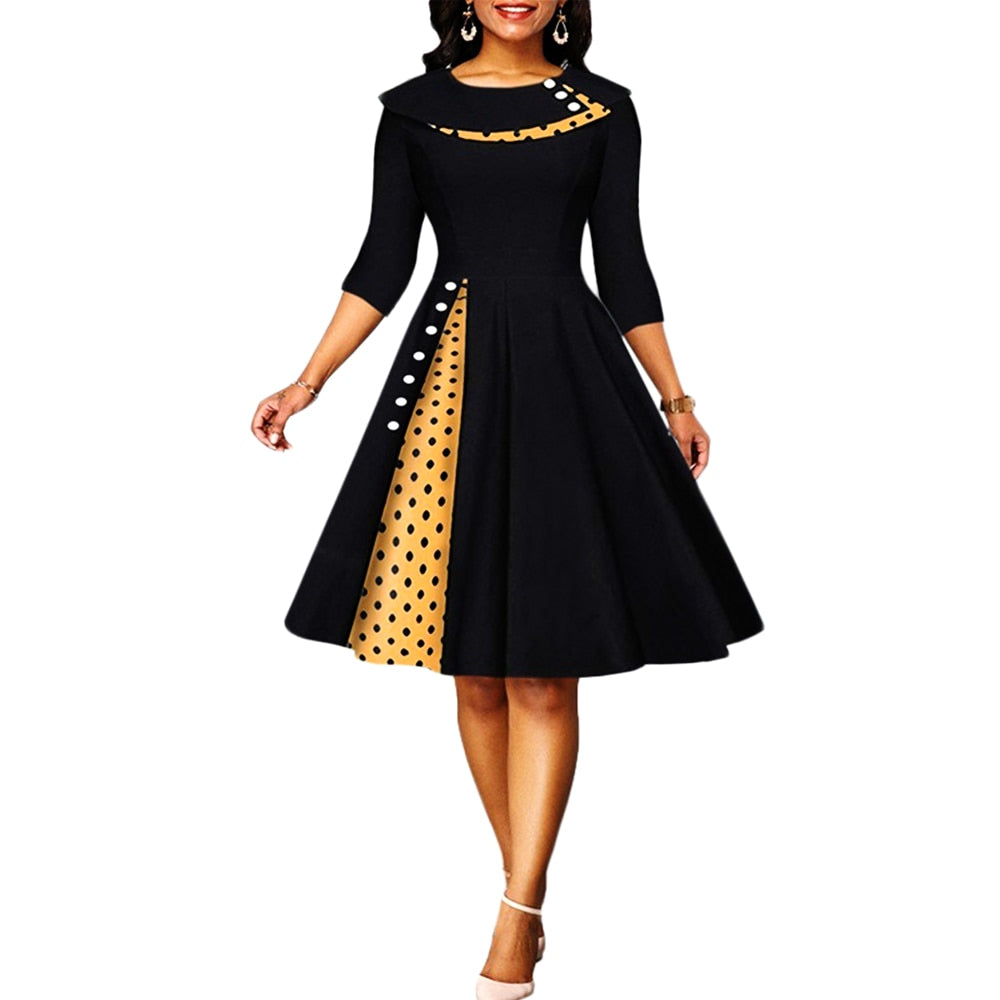 <tc>1950's</tc> Retro Polka Dot Cocktail Dress