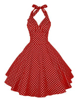 <tc>Años 50</tc> Vestido trapecio <tc>Pin Up</tc> Estampado de lunares