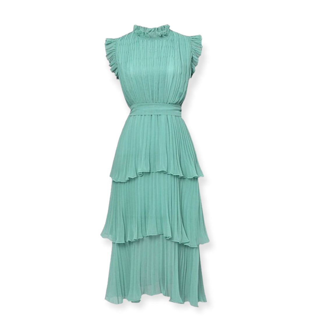 <tc>1980's</tc> Pleated Midi Dress with Butterfly Sleeves