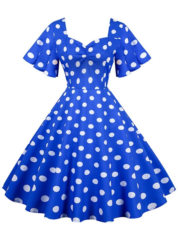 Années 50 Robe Évasée À Pois Rock a Billy - Ma Penderie Vintage