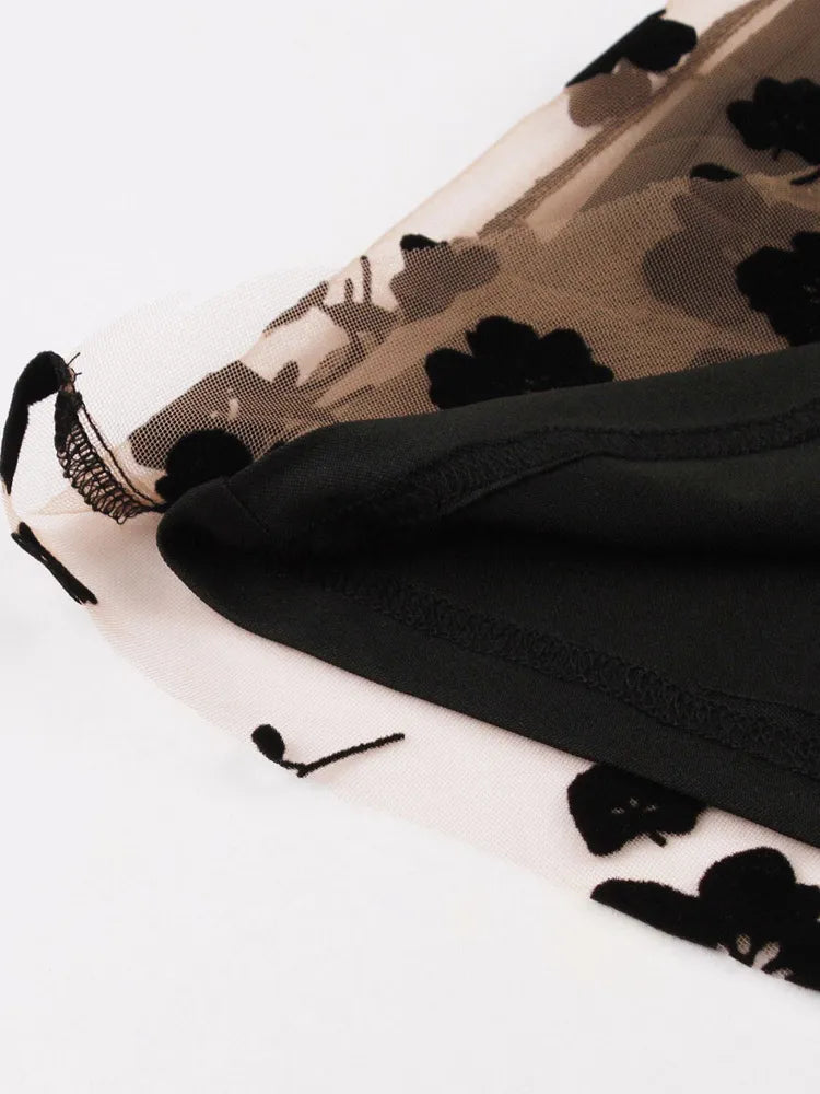 <tc>1950's</tc> Pin Up Dita Velvet Trapeze Dress