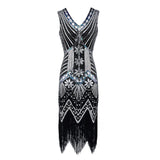 <tc>Años 20</tc> Vestido de noche retro con lentejuelas Gatsby <tc>L</tc>e <tc>M</tc>hermoso